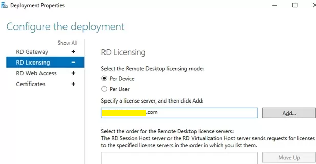 set rd license server