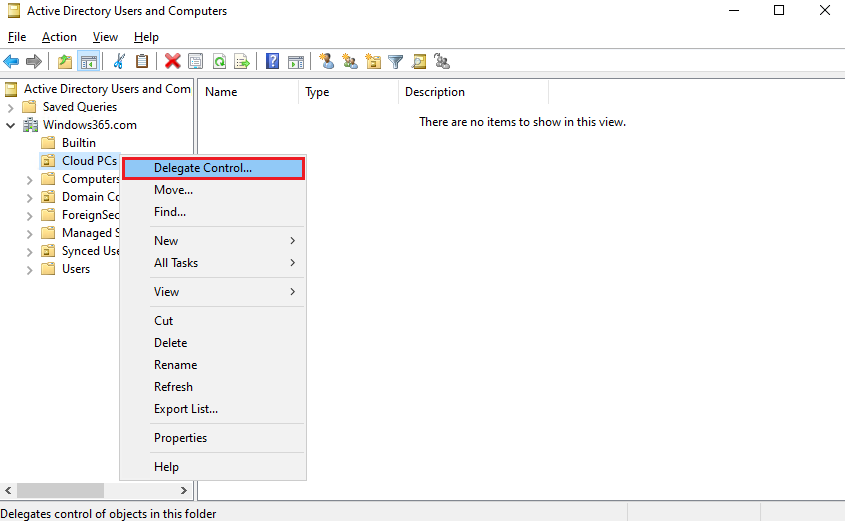Cloud PC Delegation Control