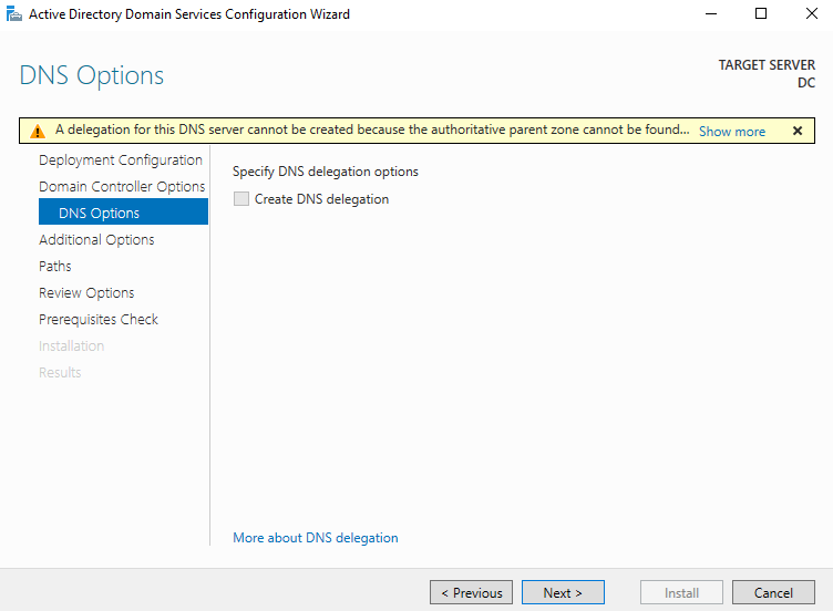 Create DNS Delegation