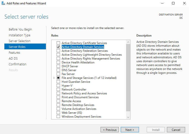 Install Active Directory Domain Services