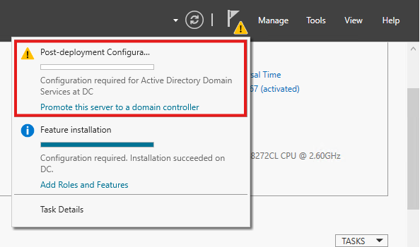 Promote server in AD