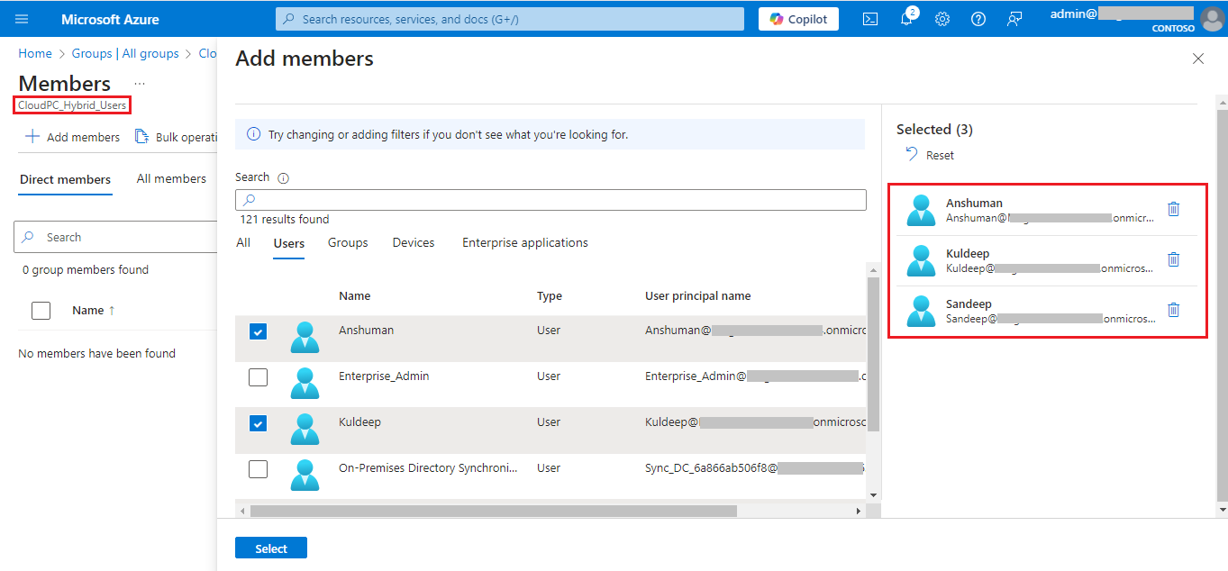 Add Users in Group in AD